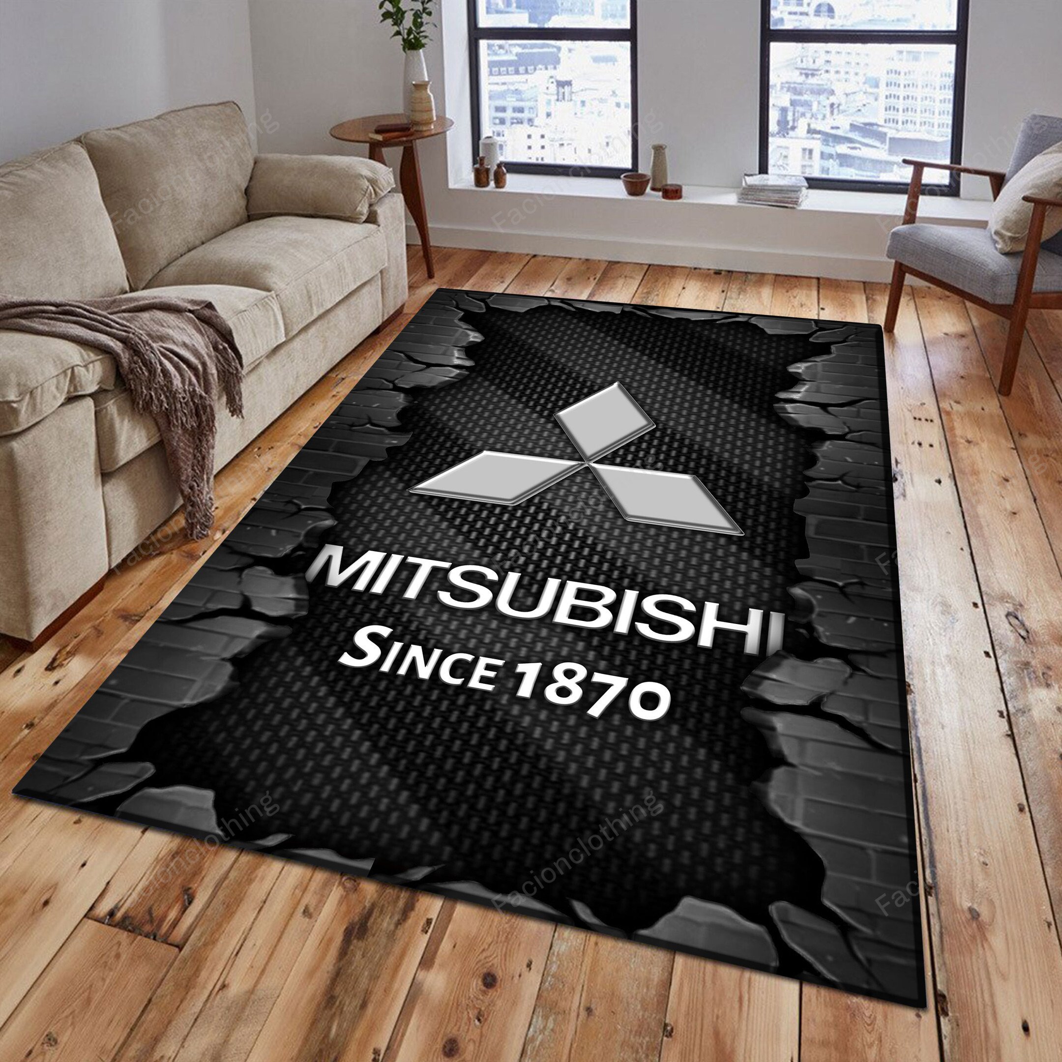 Sportswearmerch Mitsubishi Car Personalized Rug For Fan