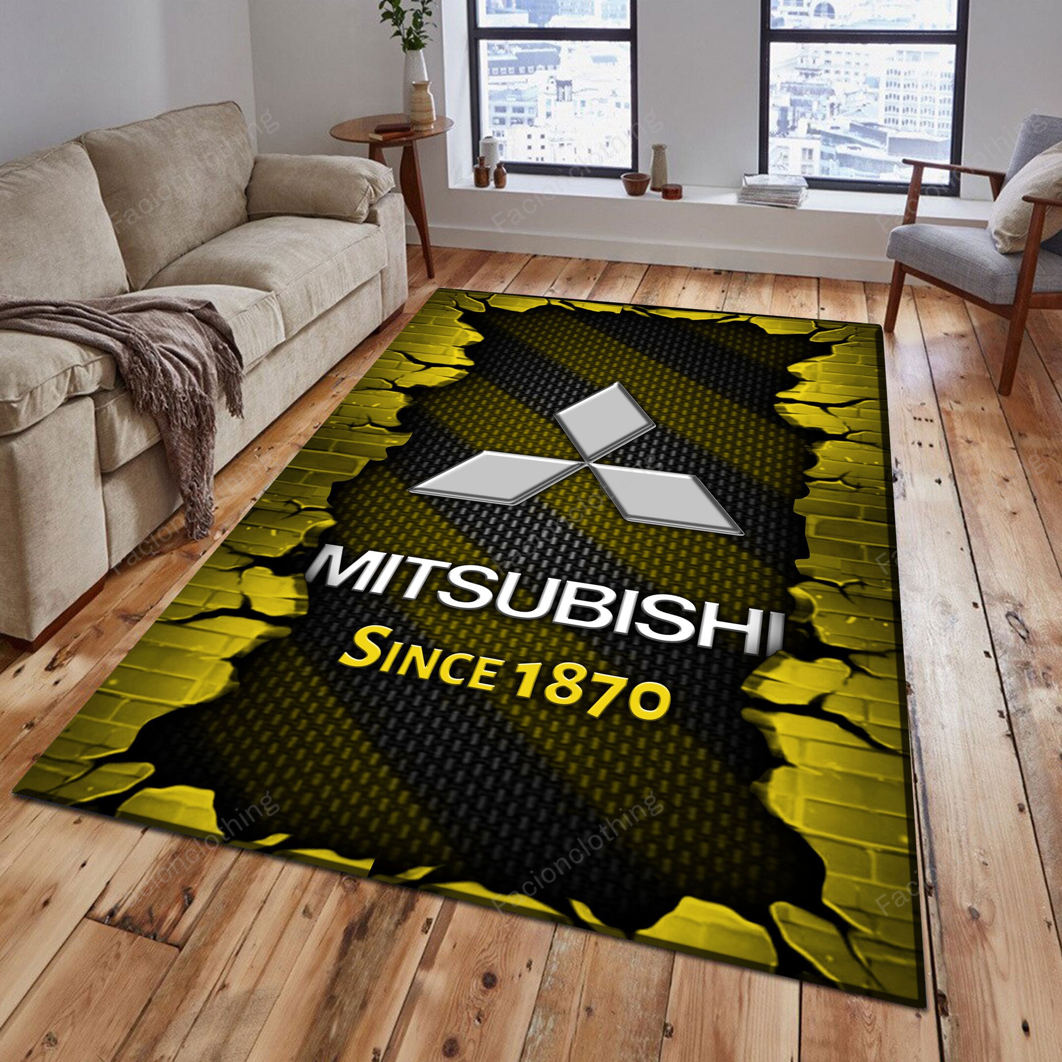 Sportswearmerch Mitsubishi Car Personalized Rug For Fan