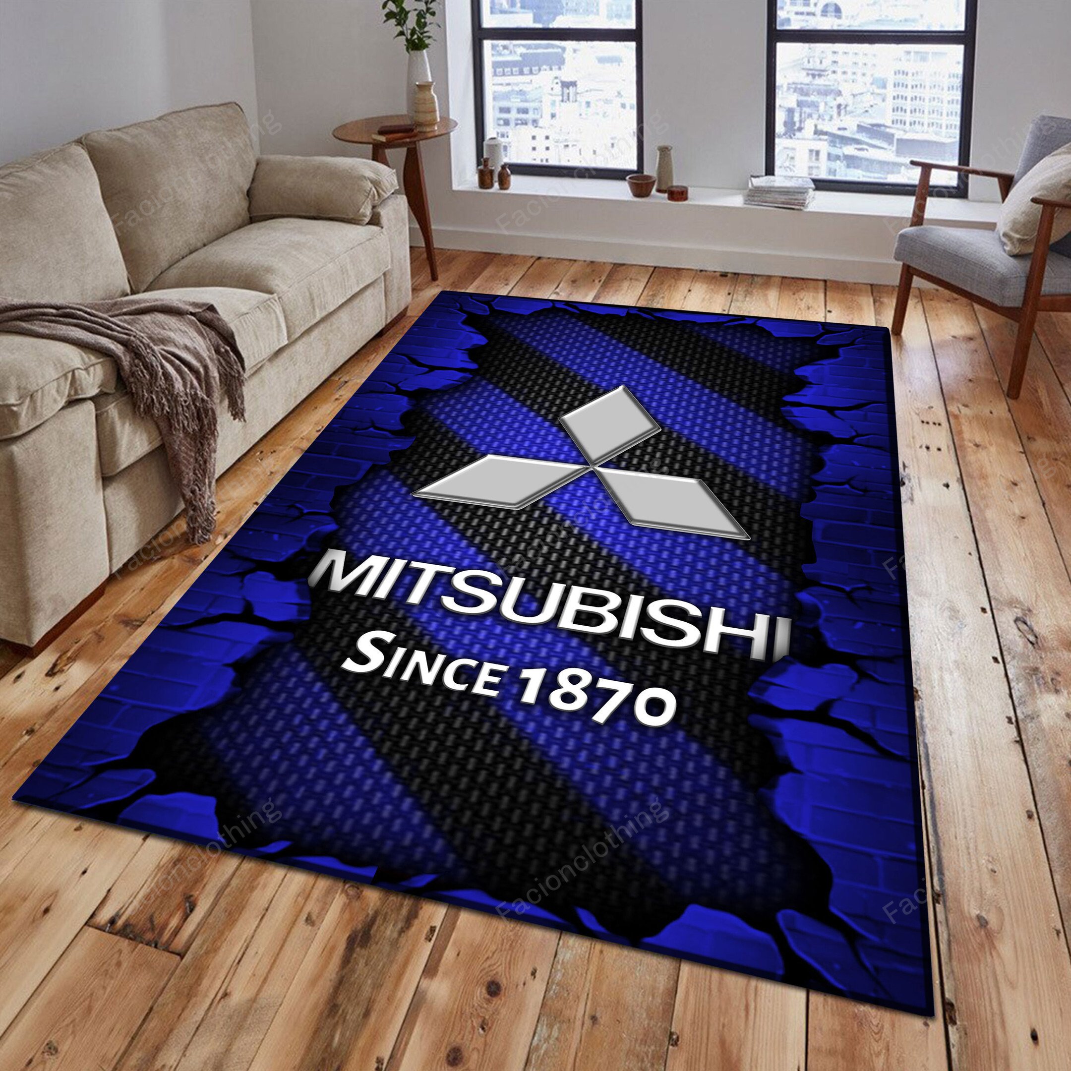 Sportswearmerch Mitsubishi Car Personalized Rug For Fan