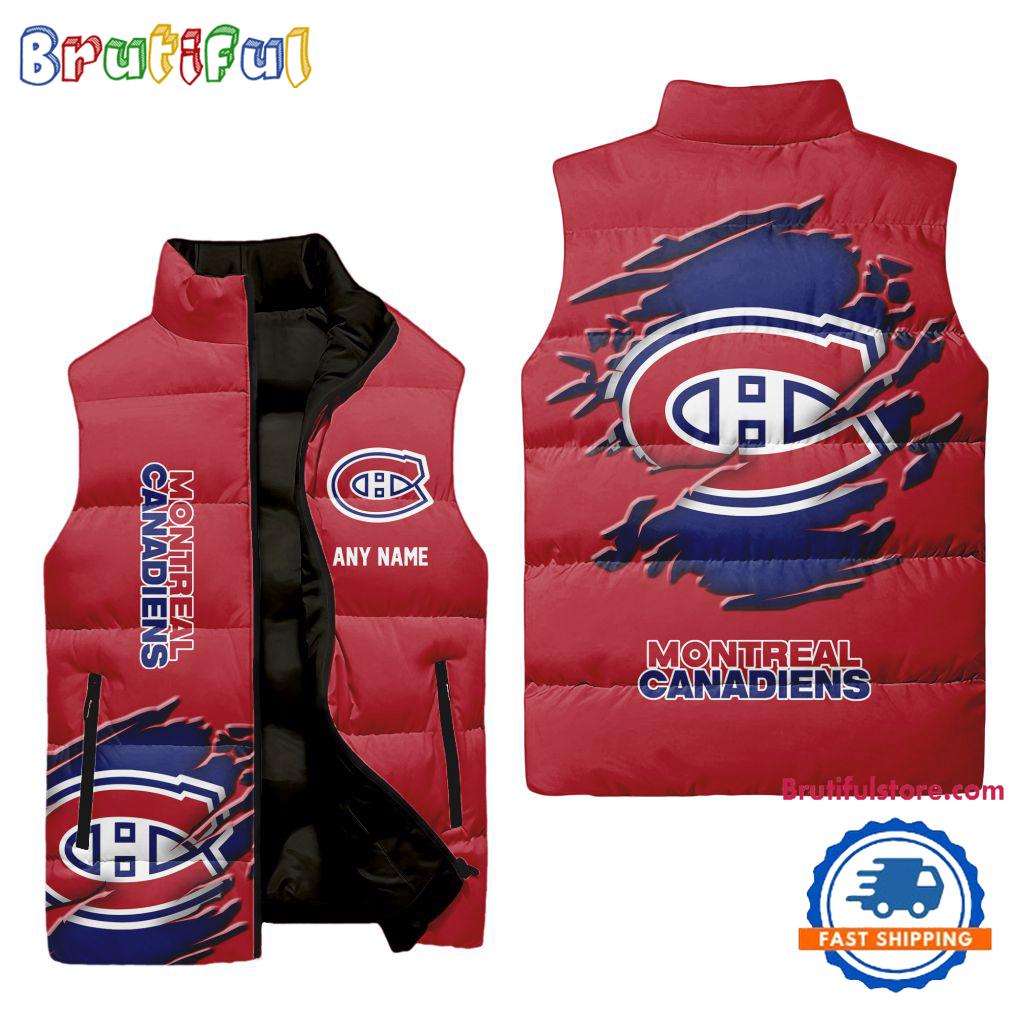 Sportswearmerch Montréal Canadiens NHL Personalized Sleeveless Puffer Jacket For Fan