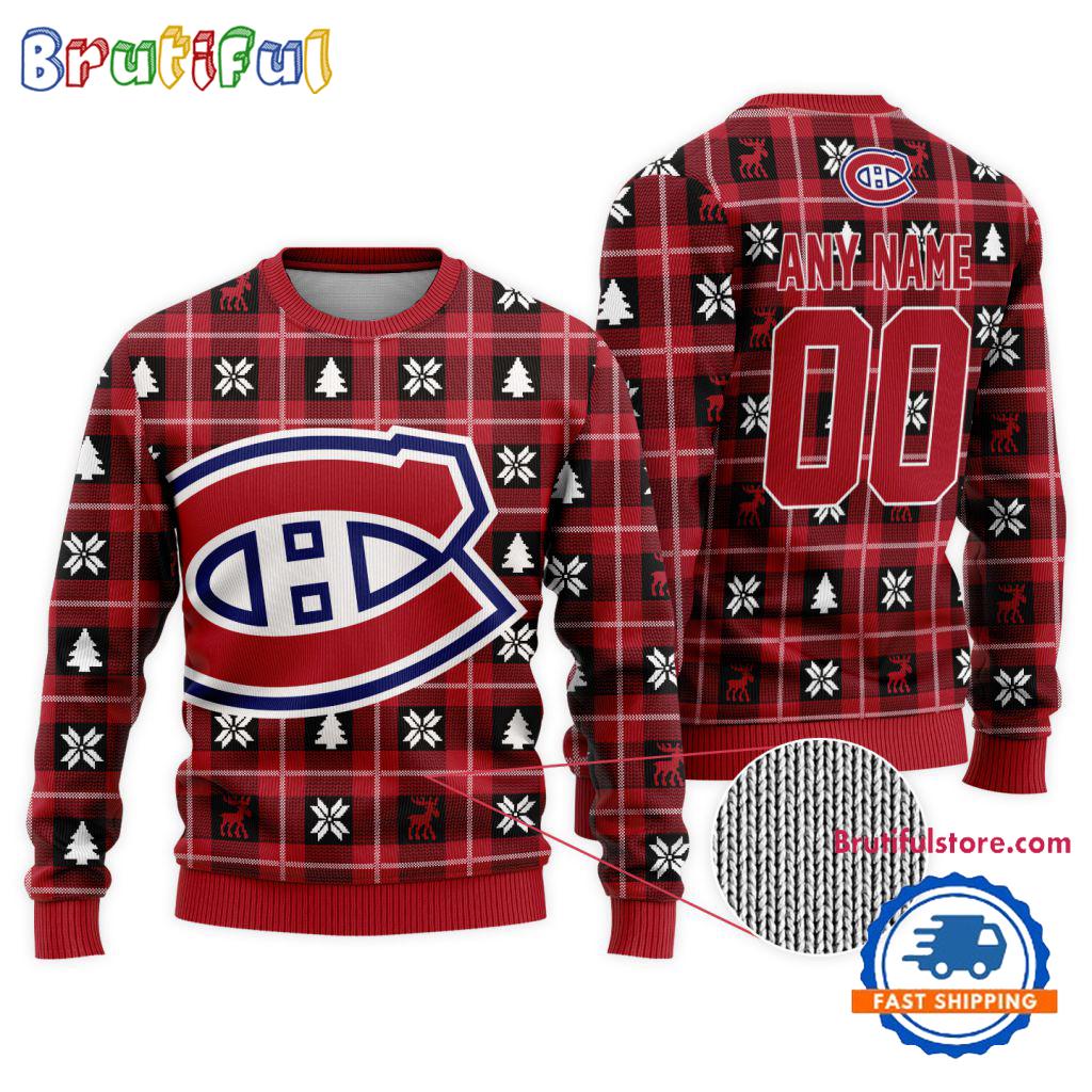 Sportswearmerch Montréal Canadiens NHL Personalized Snow Tree Ugly Christmas Sweater For Fan