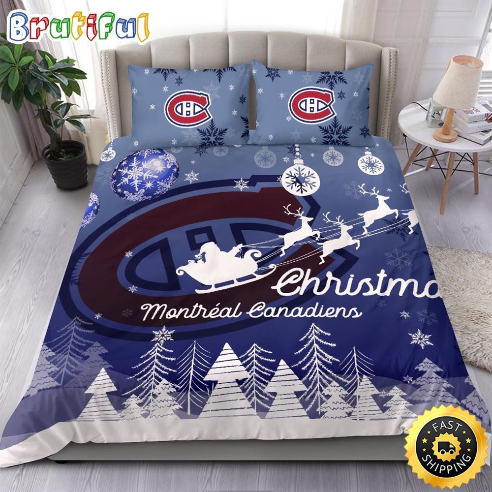 Sportswearmerch Montreal Canadiens NHL Christmas Bedding Sets For Fan
