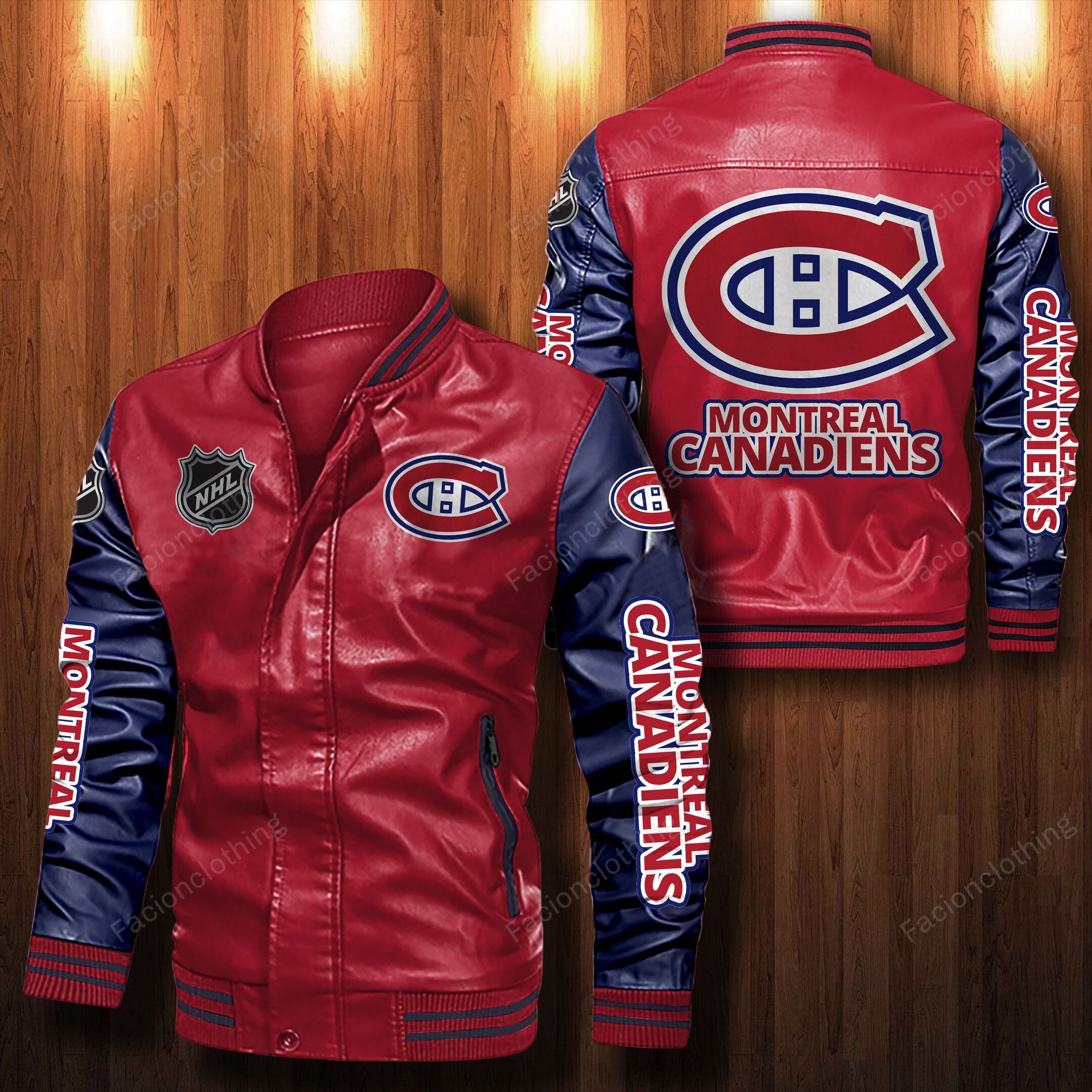 Sportswearmerch Montreal Canadiens NHL Personalized Leather Bomber For Fan