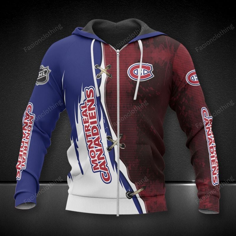Sportswearmerch Montreal Canadiens NHL Personalized Zip Hoodie For Fan