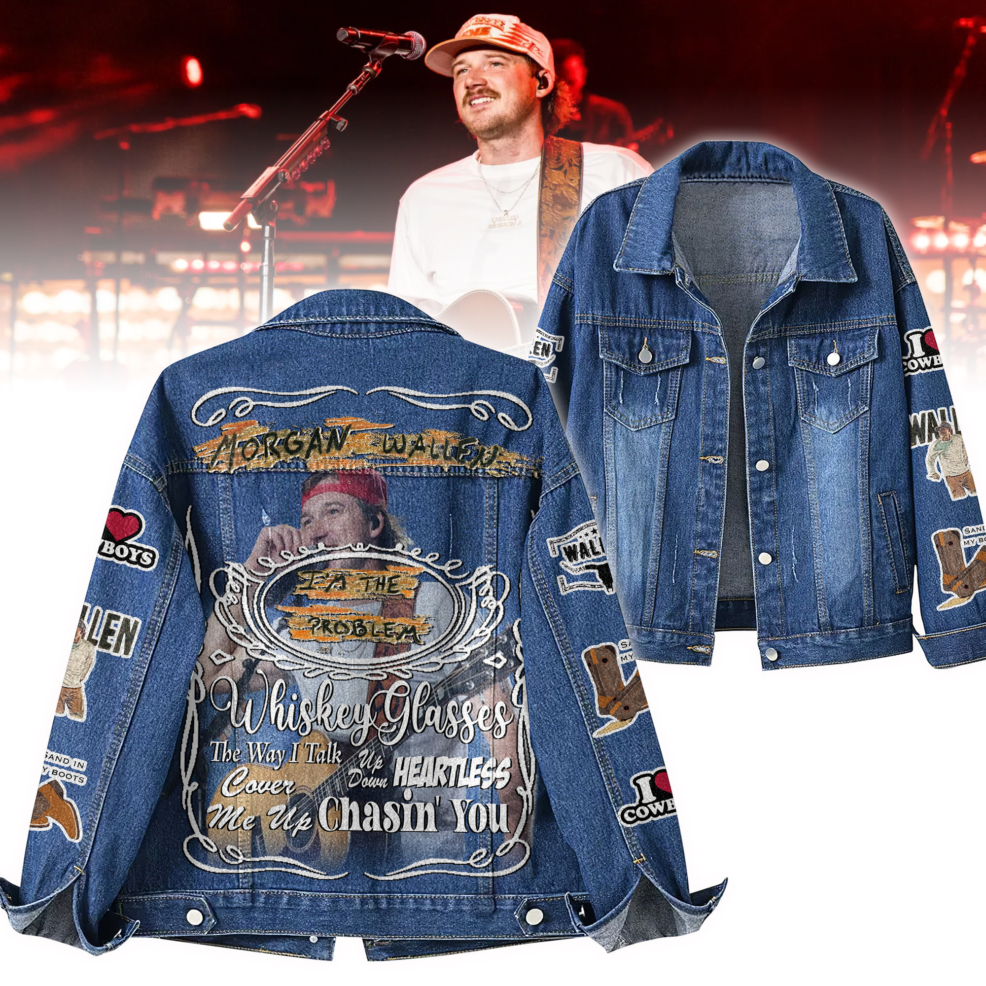 Sportswearmerch Morgan Wallen Denim Jacket Gift For Fans