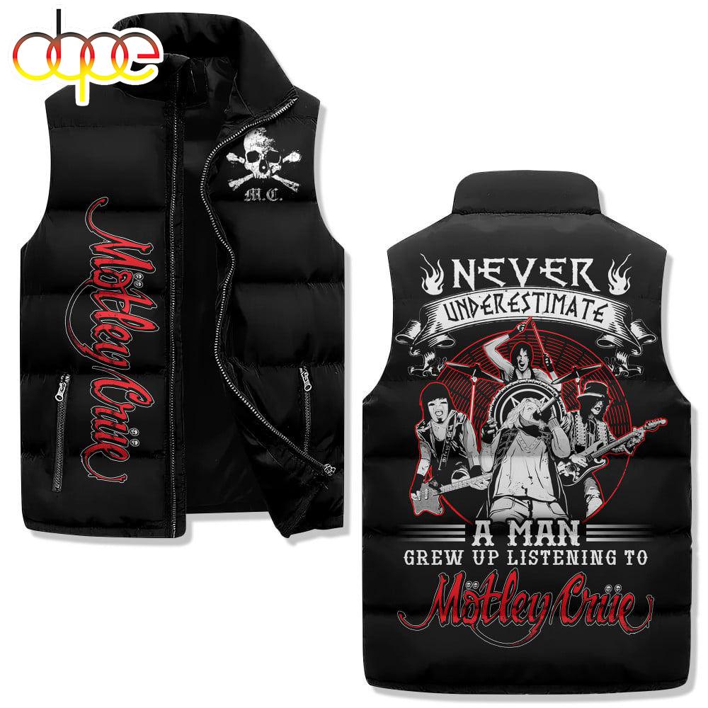 Sportswearmerch Motley Crue Music King Personalized Sleeveless Puffer Jacket For Fan