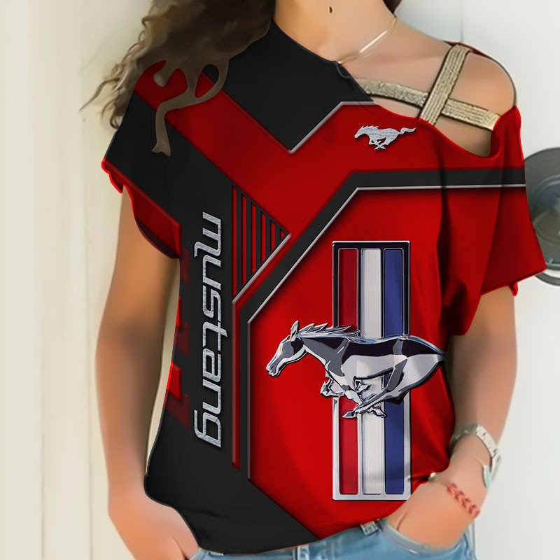 Sportswearmerch Mustang Car Personalized Fashion Strapless Short Sleeve For Fan