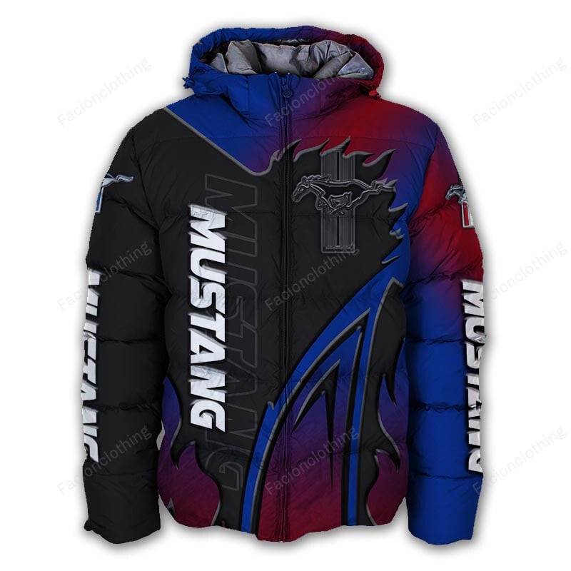 Sportswearmerch Mustang Car Personalized Puffer Jacket For Fan