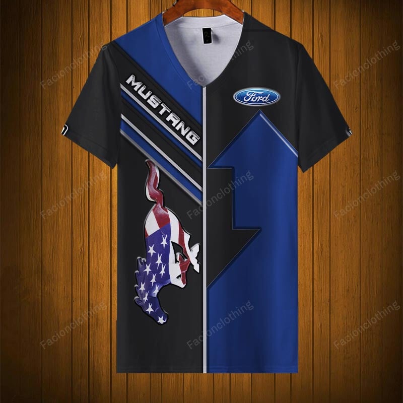 Sportswearmerch Mustang Car Personalized V-neck Women T-shirt For Fan