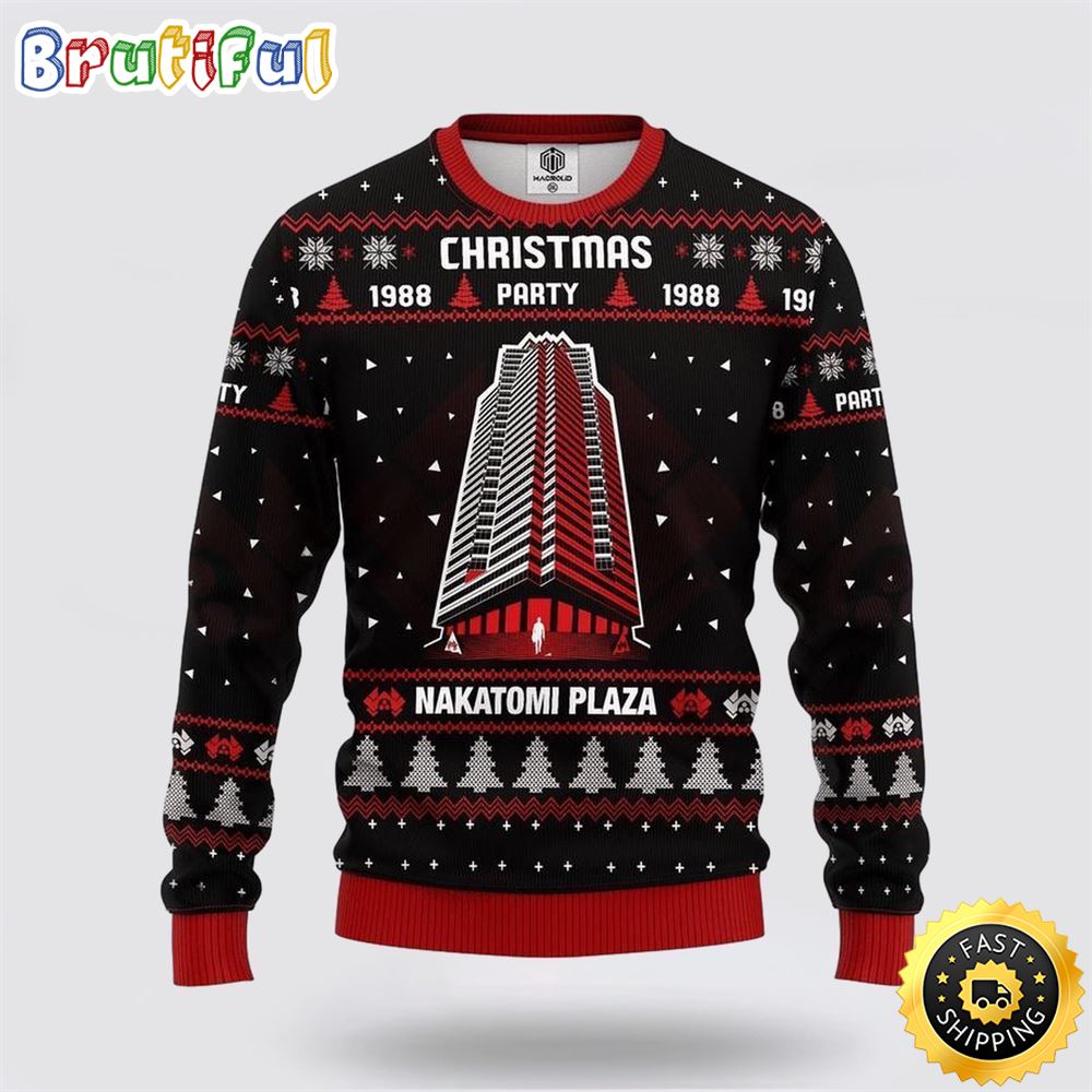Sportswearmerch Nakatomi Plaza Merry Personalized Christmas Sweater For Fan