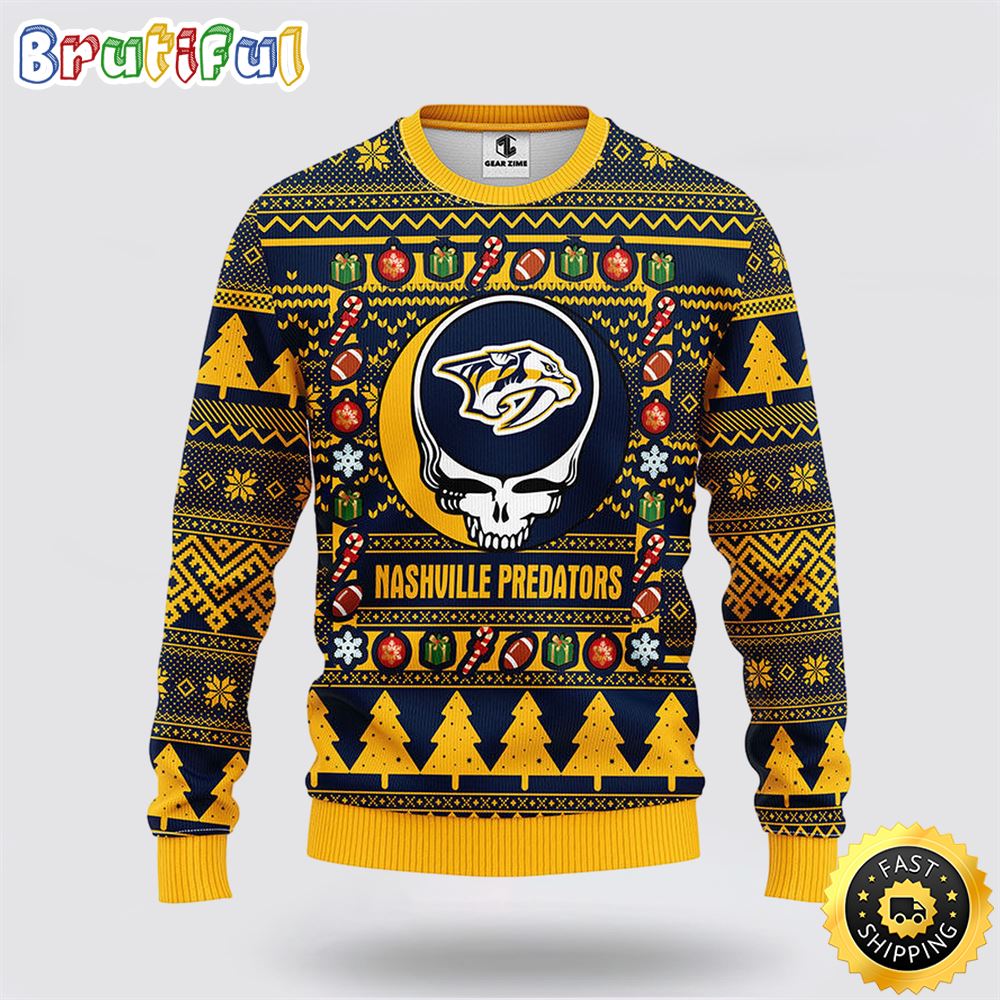 Sportswearmerch Nashville Predators NHL Christmas Fleece Sweater For Fan