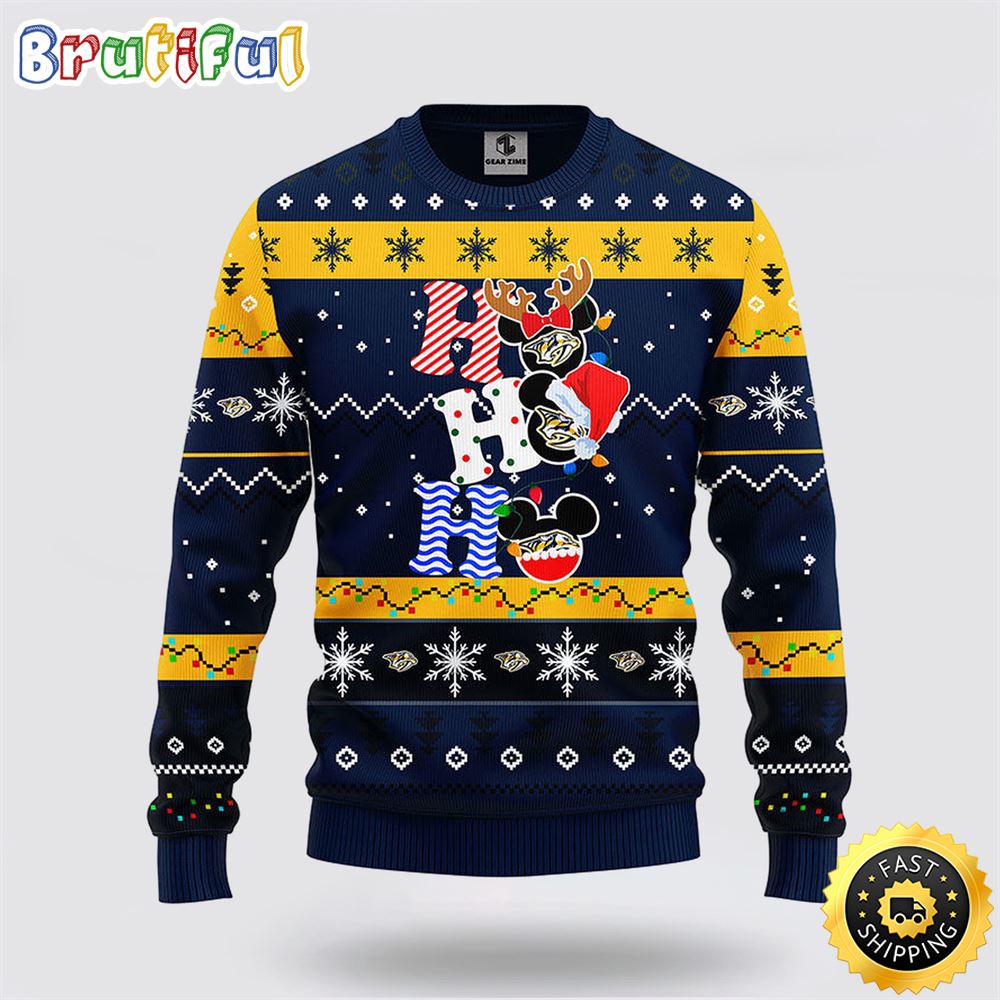 Sportswearmerch Nashville Predators NHL Mickey Ugly Christmas Sweater For Fan