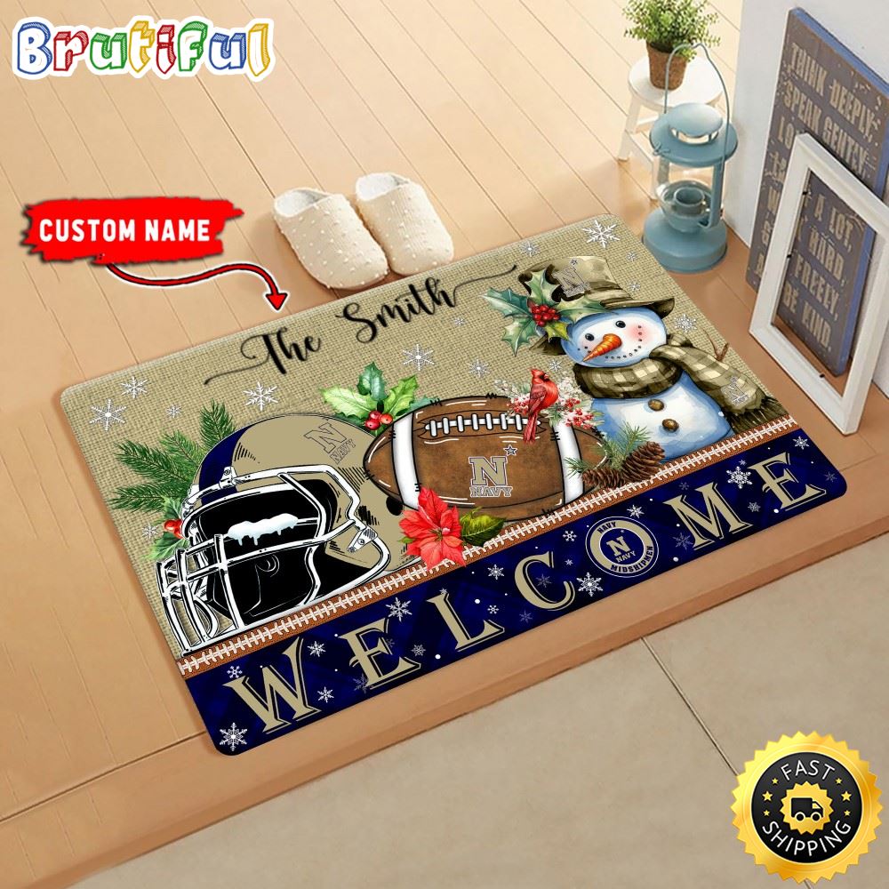 Sportswearmerch Navy Midshipmen NCAA Christmas Doormat For Fan