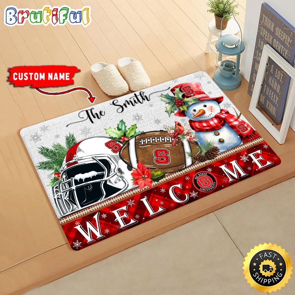 Sportswearmerch NC State Wolfpack NCAA Christmas Doormat For Fan