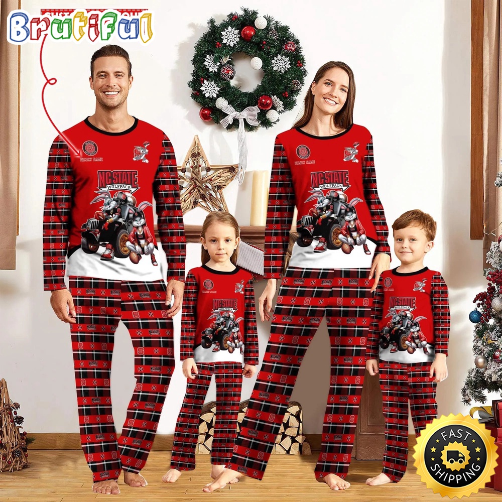 Sportswearmerch NC State Wolfpack NCAA Personalized Pajamas Family For Fan