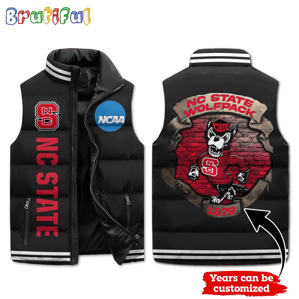 Sportswearmerch NC State Wolfpack NCAA Sleeveless Puffer Jacket For Fan
