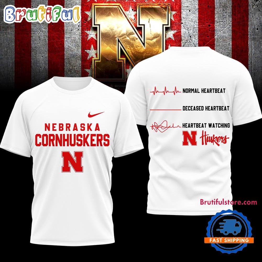 Sportswearmerch Nebraska Cornhuskers NCAA Heartbeat T-Shirt For Fan