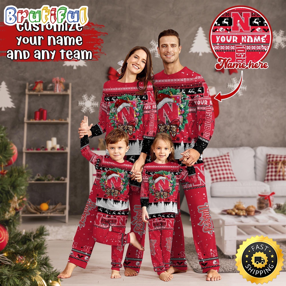 Sportswearmerch Nebraska Cornhuskers NCAA Personalized Pajamas Family For Fan