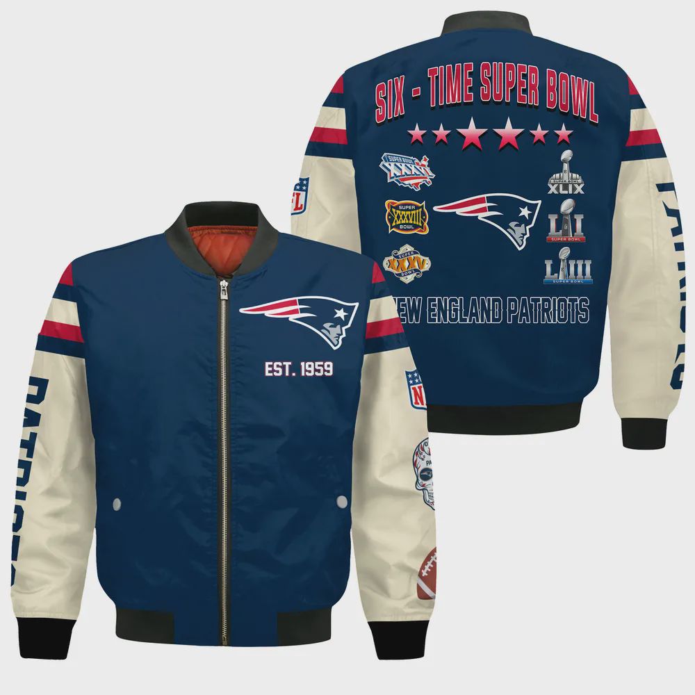 Sportswearmerch New England Patriots NFL Bomber Jacket For Fan