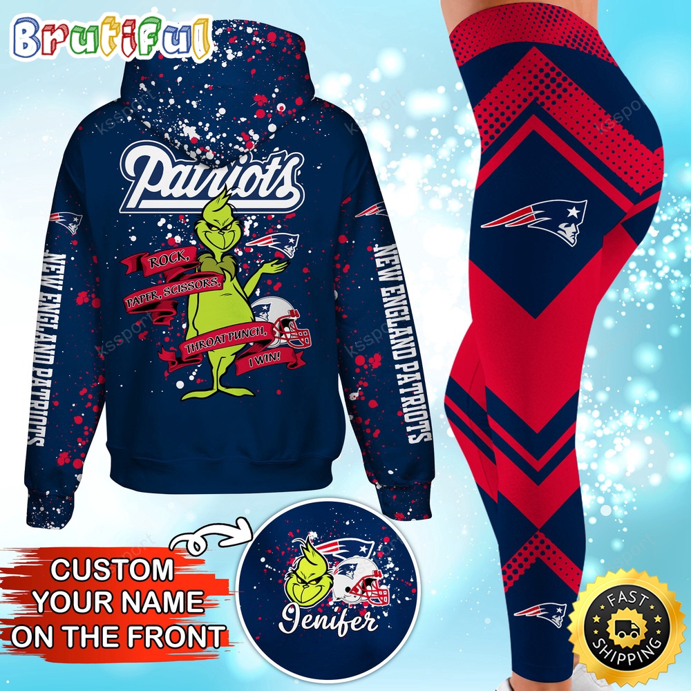 Sportswearmerch New England Patriots NFL Hoodie Leggings The Grinch For Fan