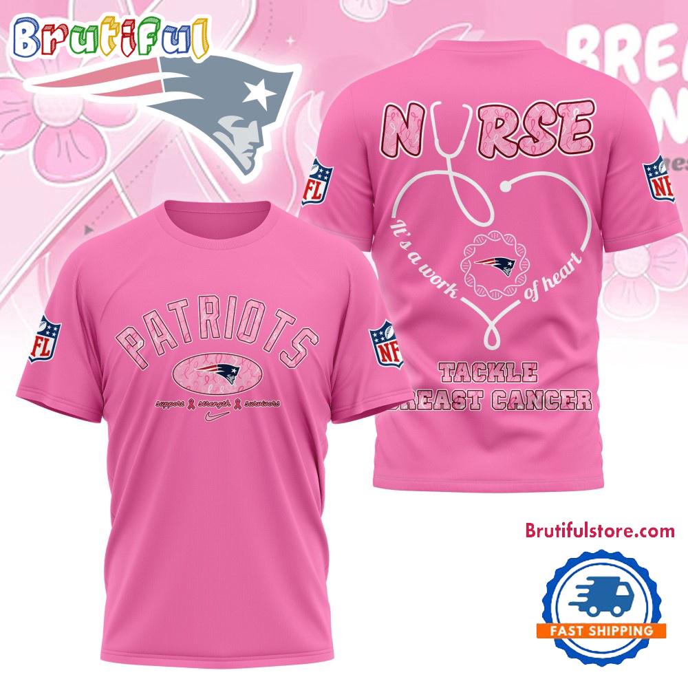 Sportswearmerch New England Patriots NFL Nurse Breast Cancer Awareness T-shirt For Fan