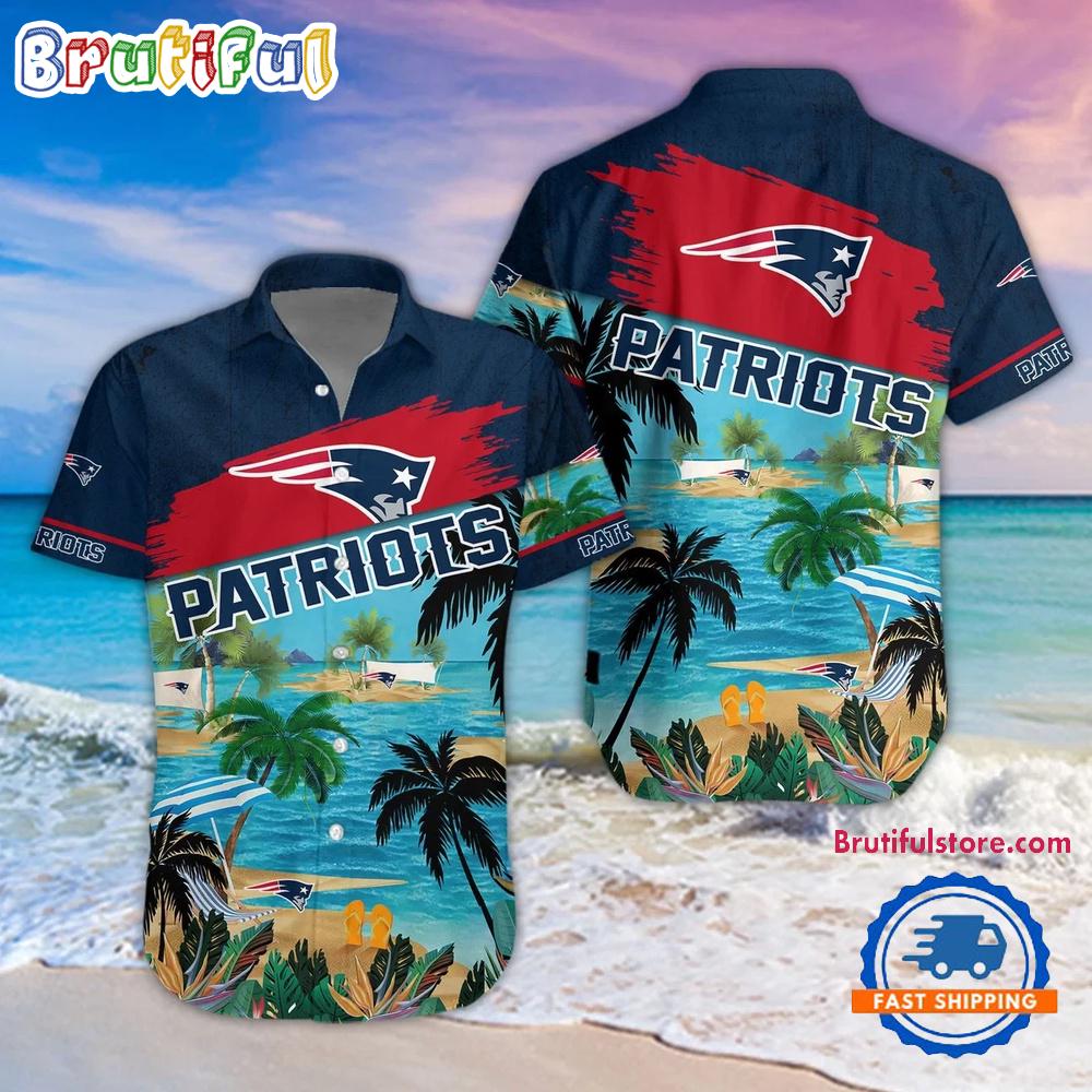 Sportswearmerch New England Patriots NFL Palm Tree Summer Beach Personalized Hawaiian Shirt For Fan