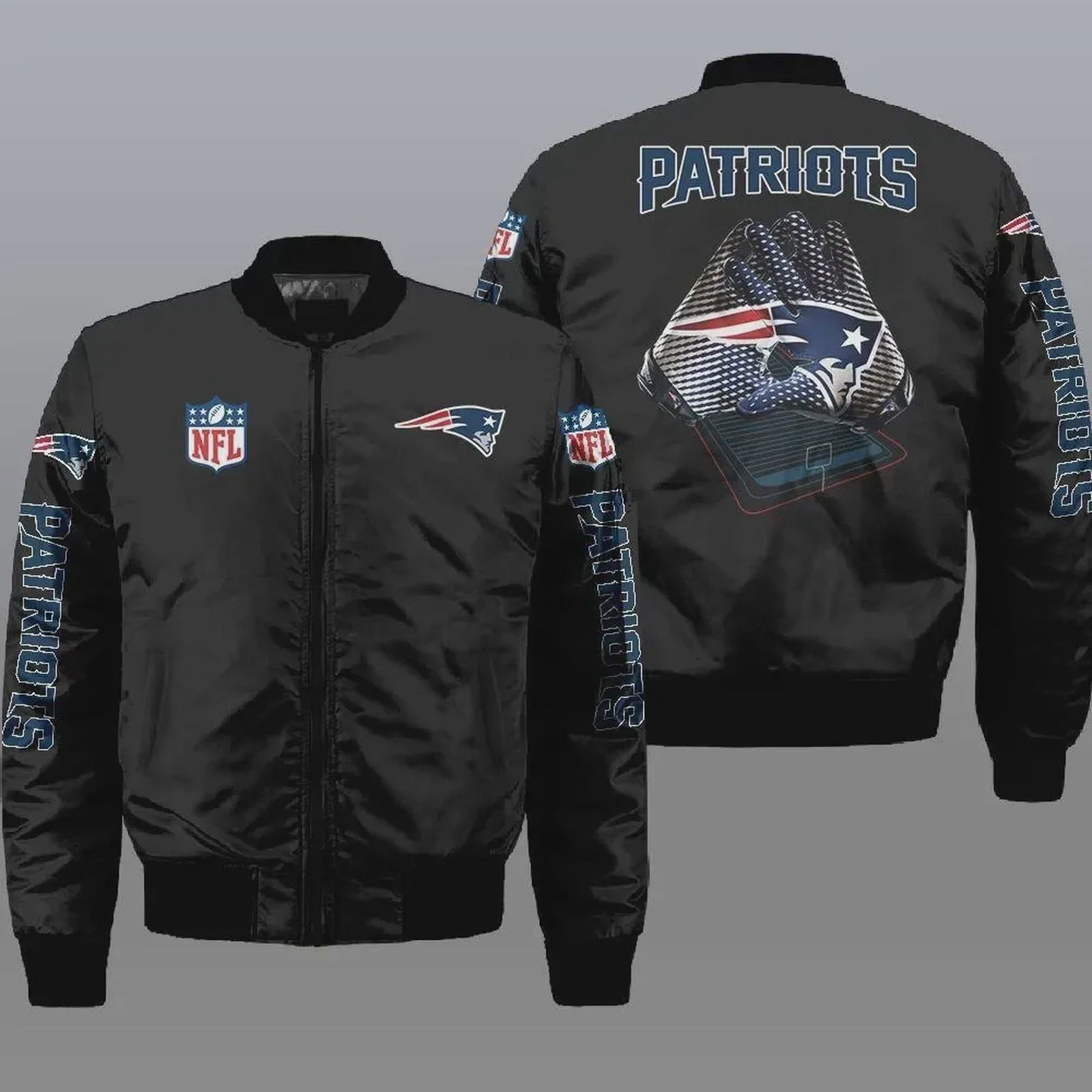 Sportswearmerch New England Patriots NFL Pattern Bomber Jacket For Fan