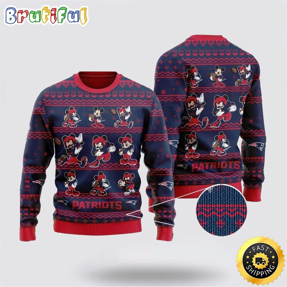 Sportswearmerch New England Patriots NFL Personalized Christmas Sweater For Fan