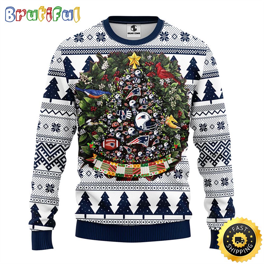 Sportswearmerch New England Patriots NFL Personalized Christmas Sweater For Fan