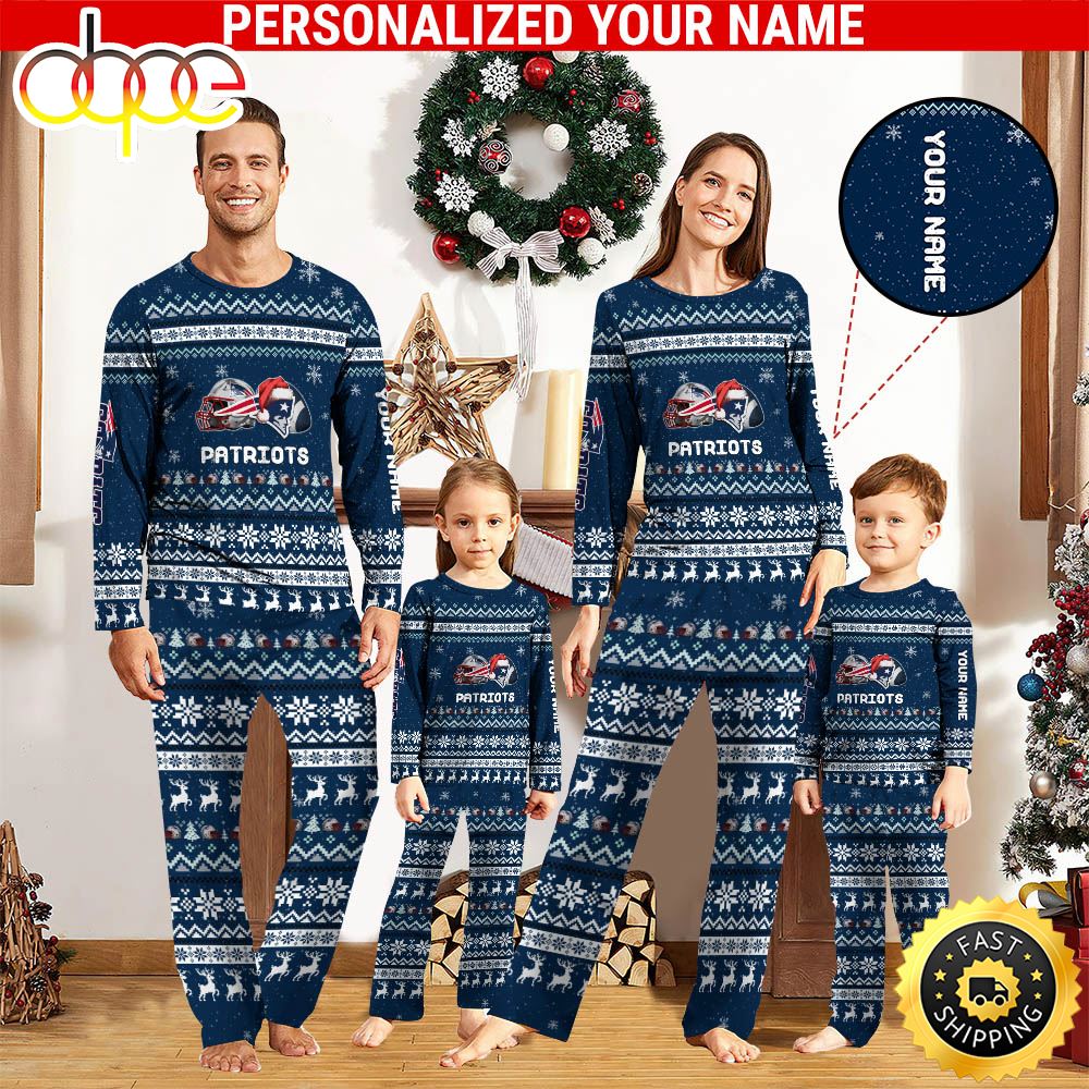 Sportswearmerch New England Patriots NFL Personalized Pajamas Family For Fan