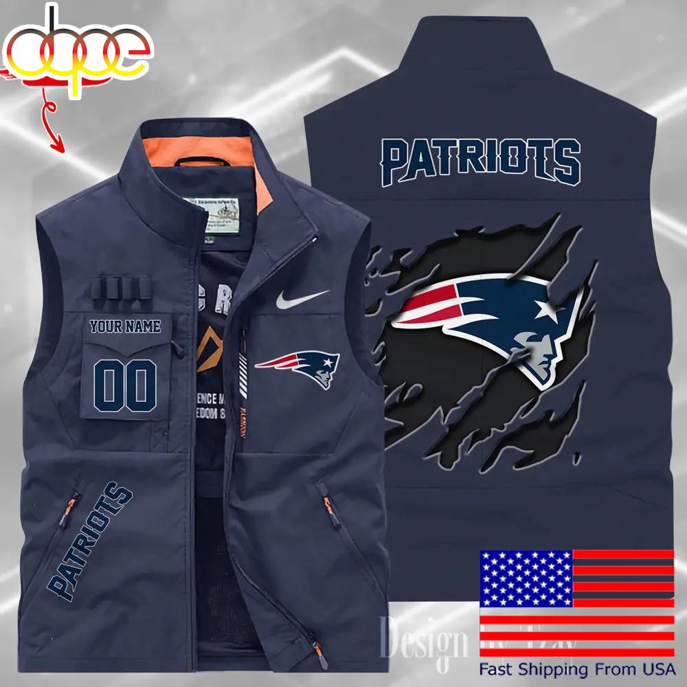 Sportswearmerch New England Patriots NFL Personalized Pocket Vest For Fan