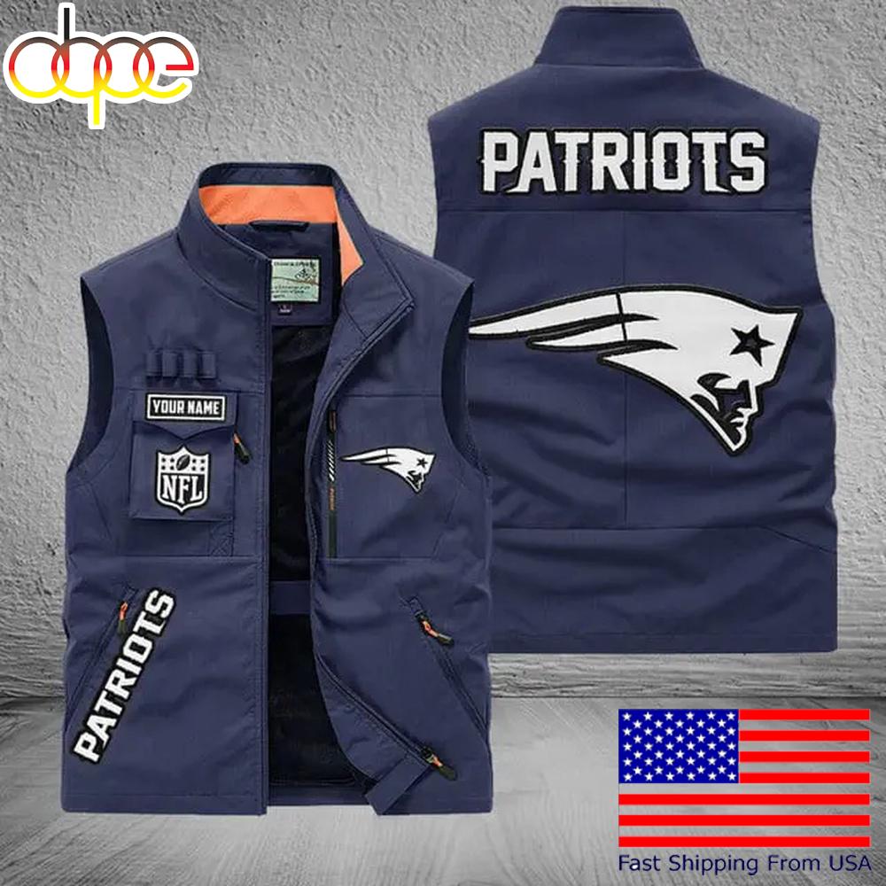 Sportswearmerch New England Patriots NFL Personalized Pocket Vest For Fans For Fan