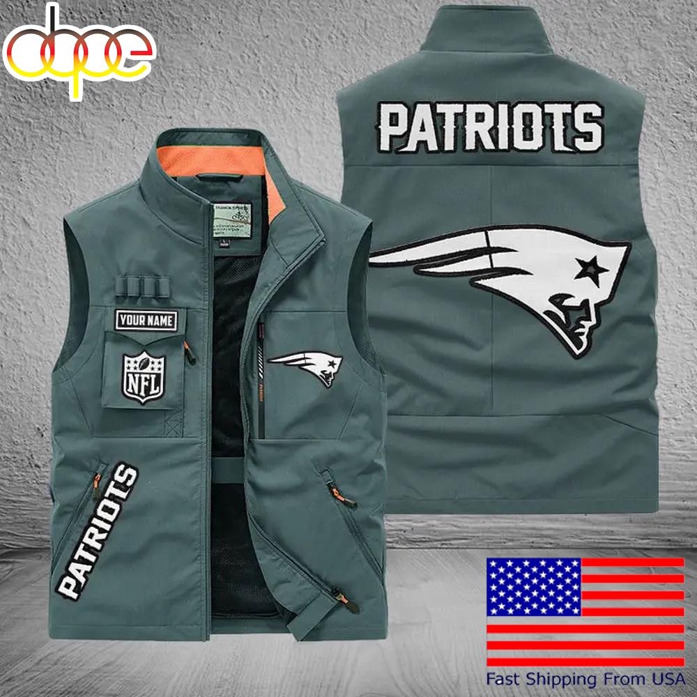 Sportswearmerch New England Patriots NFL Personalized Pocket Vest For Fans For Fan