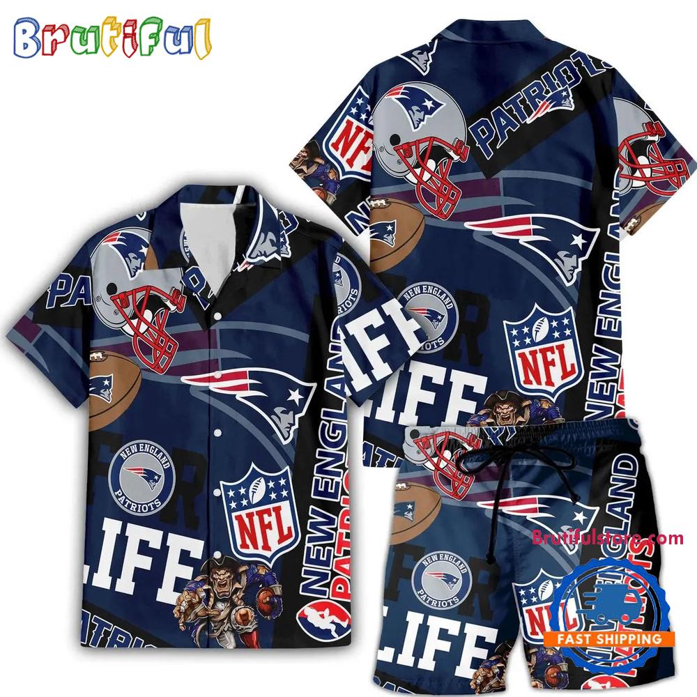 Sportswearmerch New England Patriots NFL Personalized Set Short Set For Fan