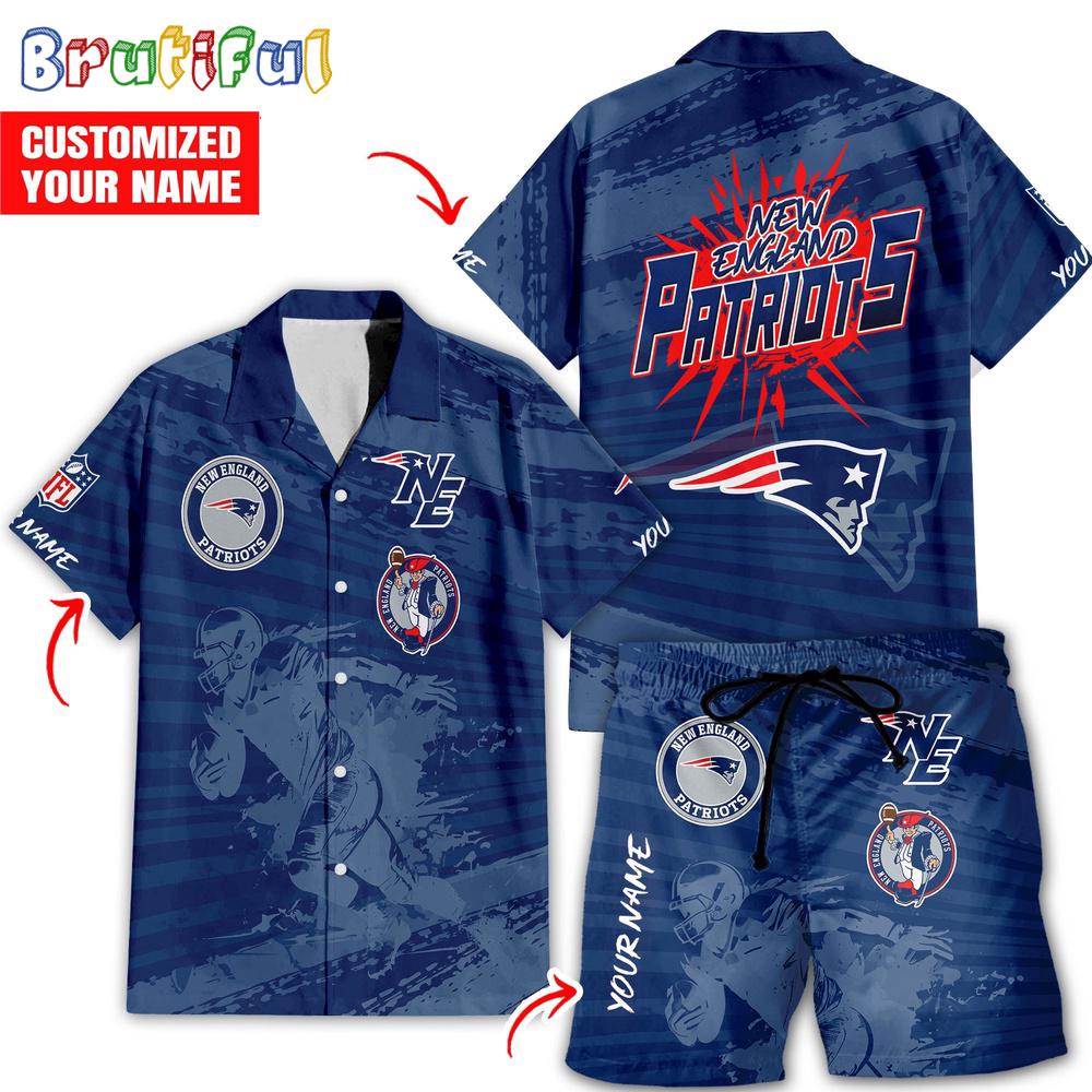 Sportswearmerch New England Patriots NFL Personalized Set Short Set For Fan
