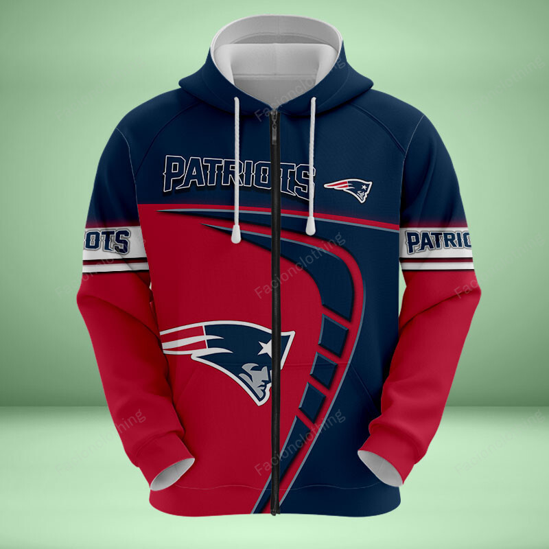 Sportswearmerch New England Patriots NFL Personalized Zip Hoodie For Fan