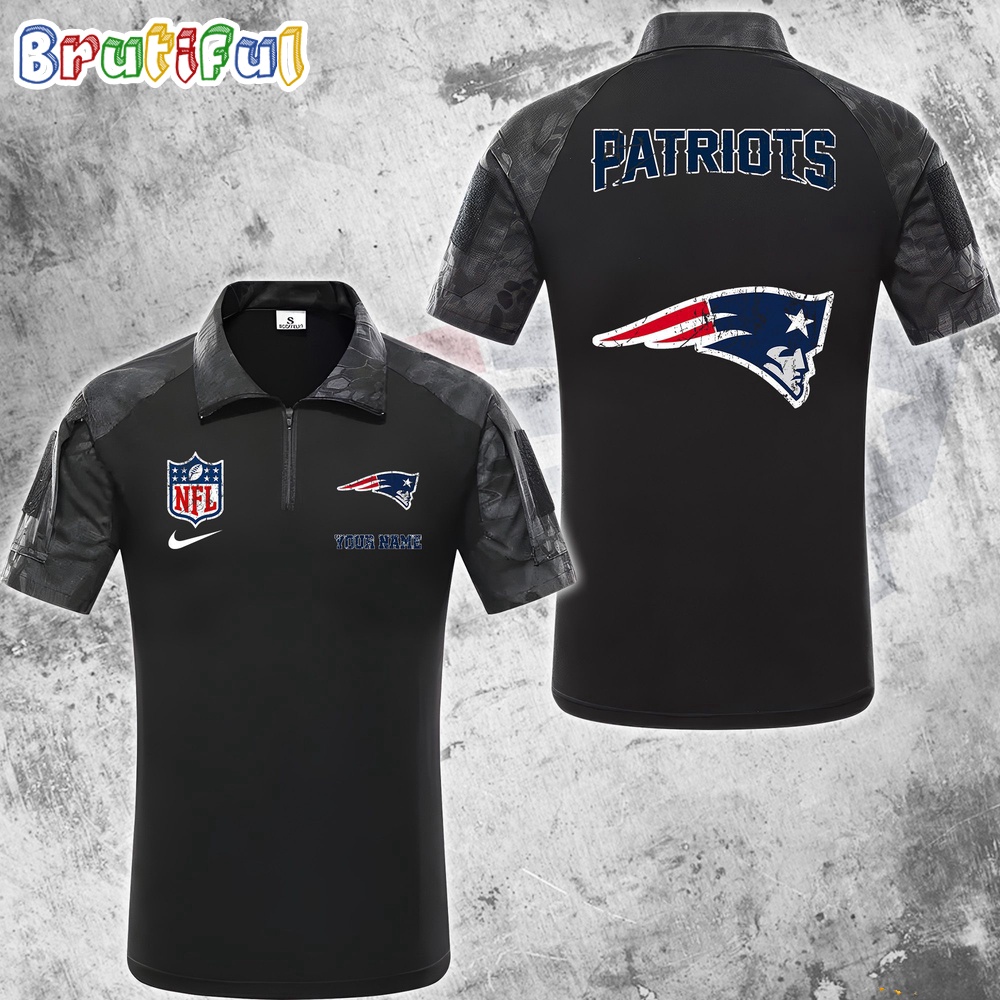 Sportswearmerch New England Patriots NFL Personalized Zip Polo Shirt For Fan