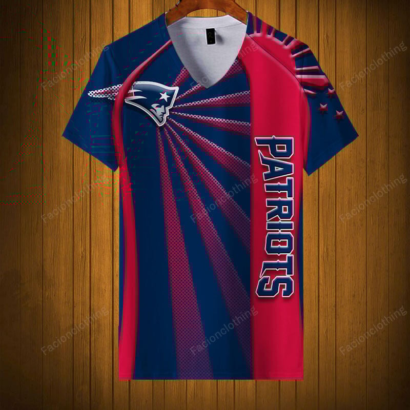 Sportswearmerch New England Patriots NFL V-neck Women T-shirt Personalized For Fan