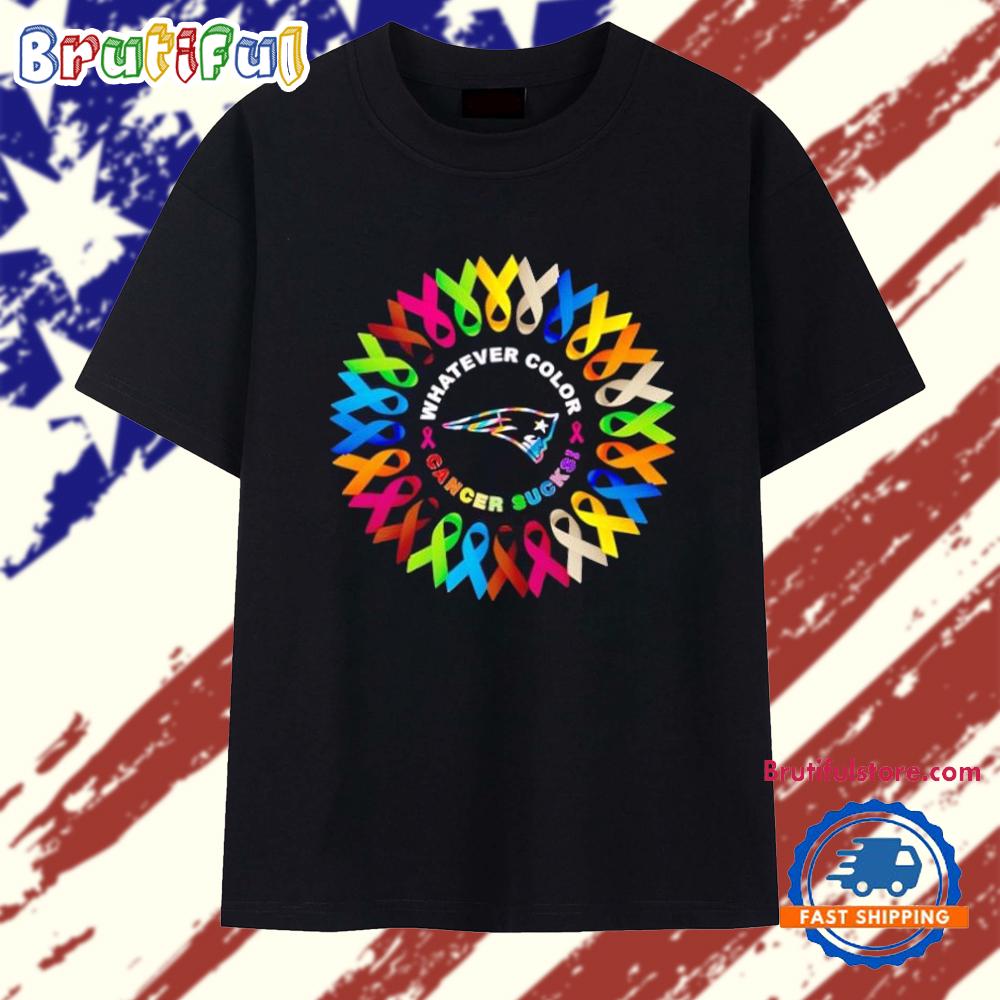 Sportswearmerch New England Patriots NFL Whatever Color Cancer Sucks T Shirt For Fan