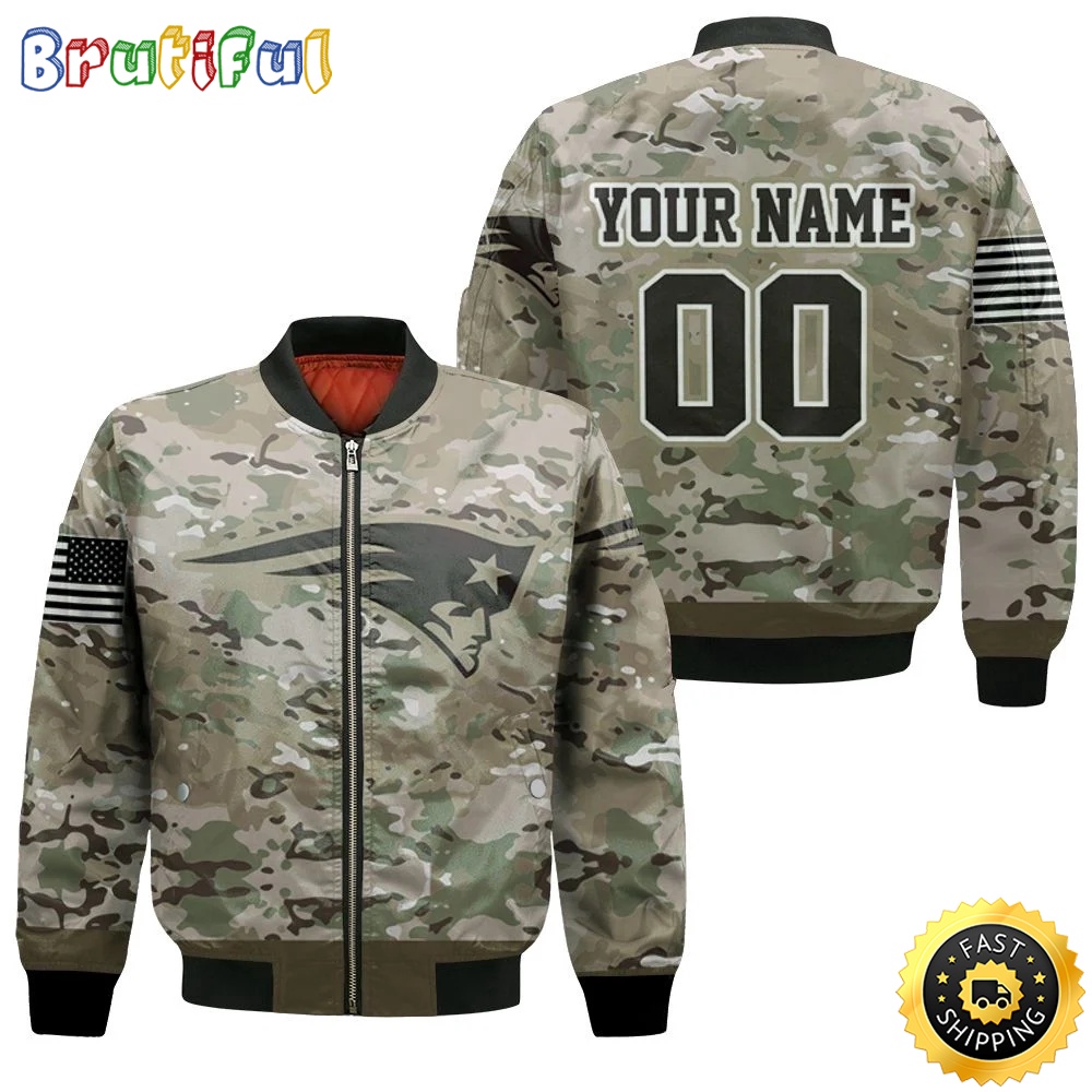 Sportswearmerch New England Patriots NFL x Camouflage Veteran Personalized Bomber Jacket For Fan
