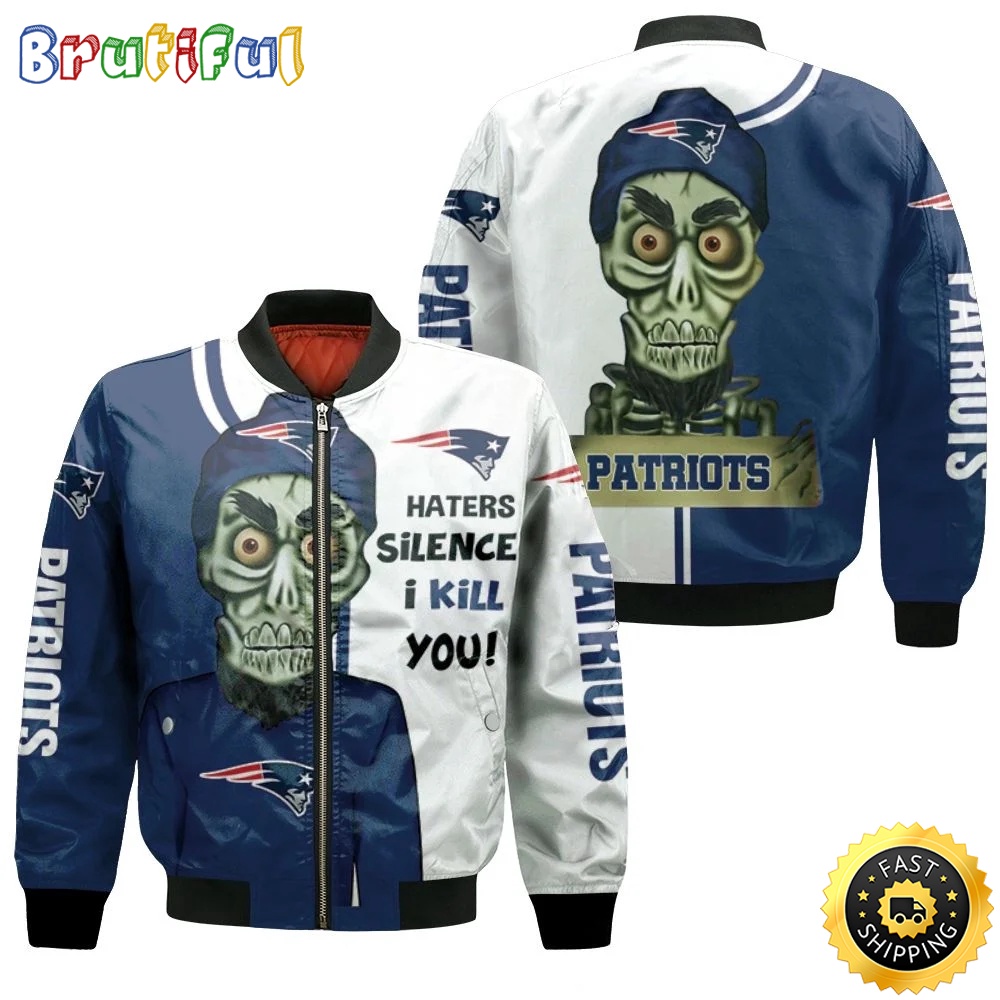 Sportswearmerch New England Patriots NFL x Haters I Kill You Personalized Bomber Jacket For Fan
