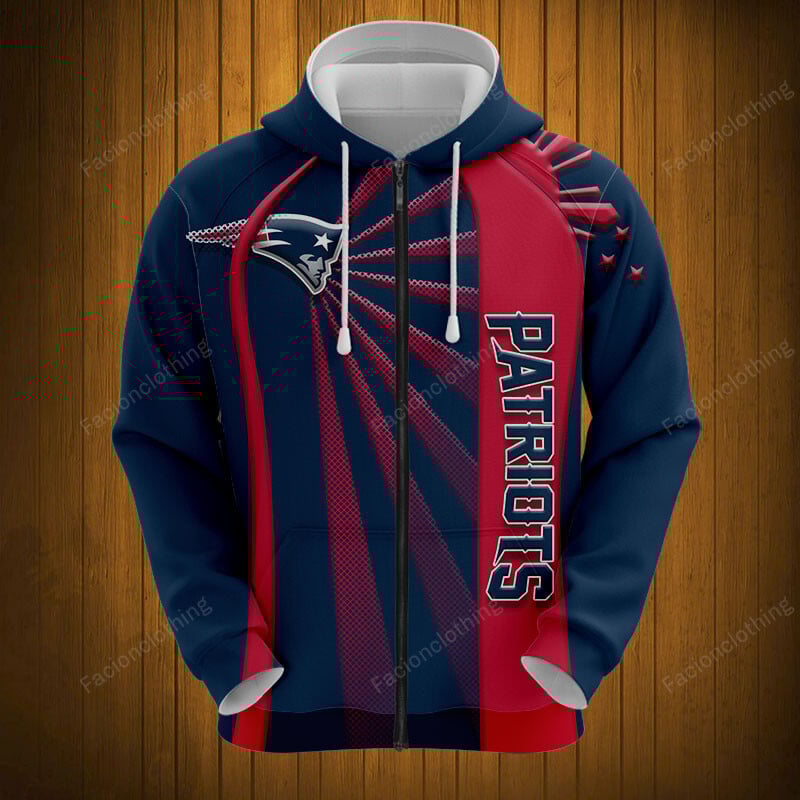 Sportswearmerch New England Patriots NFL Zip Hoodie Personalized For Fan