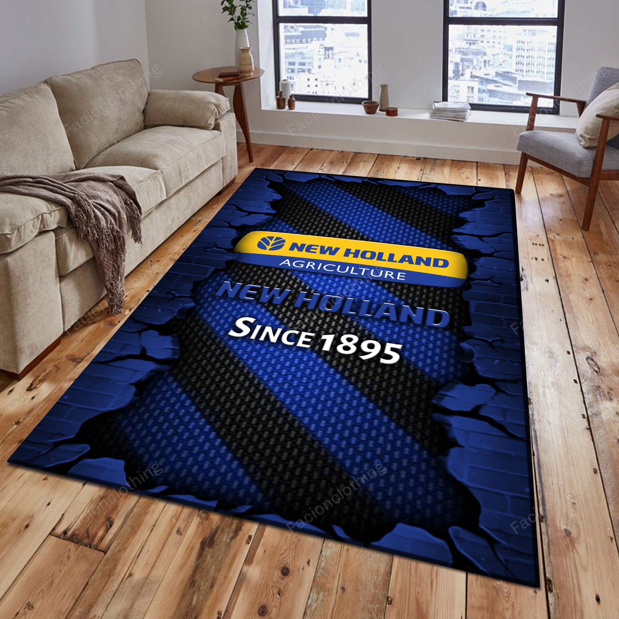 Sportswearmerch New Holland Tractor Personalized Rug For Fan
