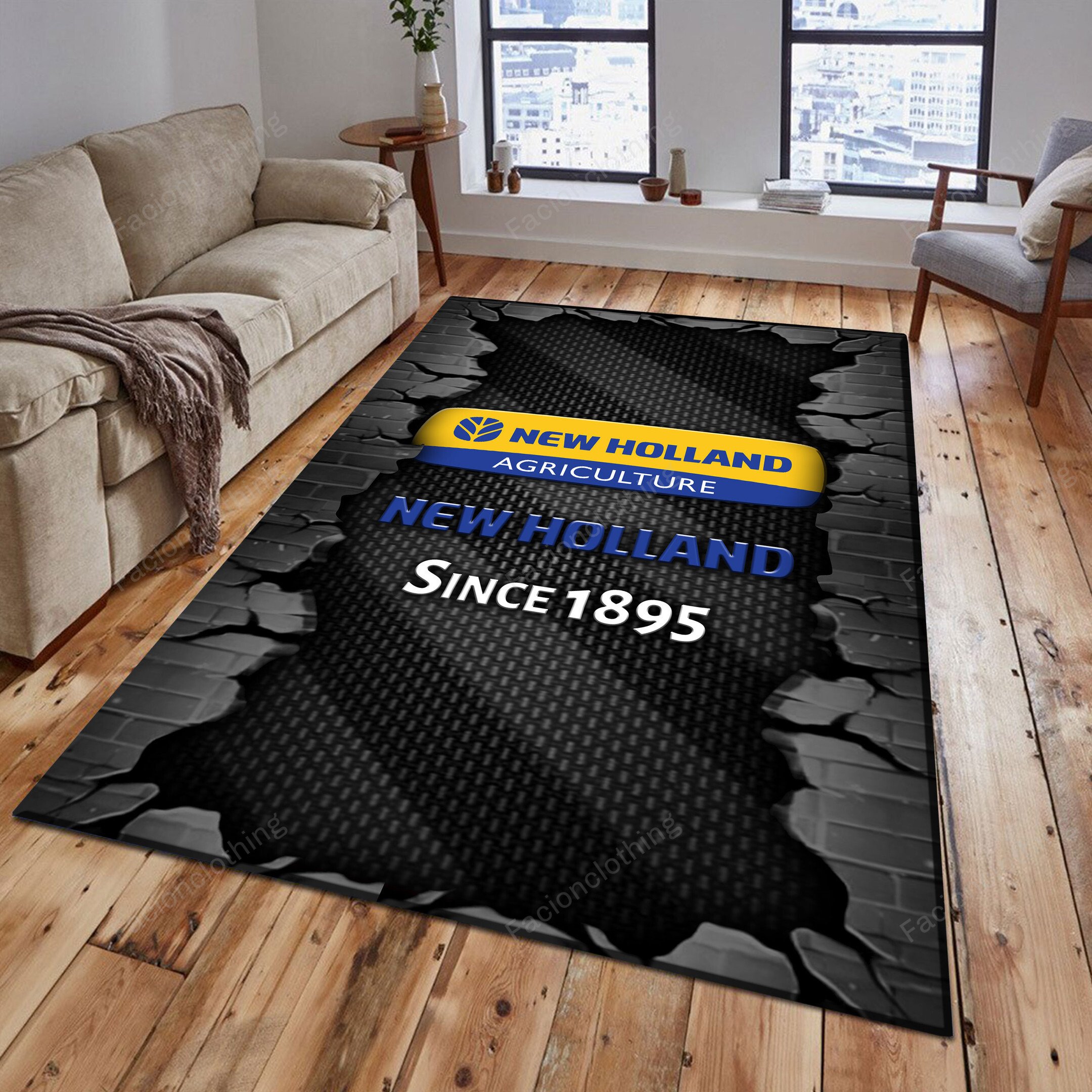 Sportswearmerch New Holland Tractor Personalized Rug For Fan