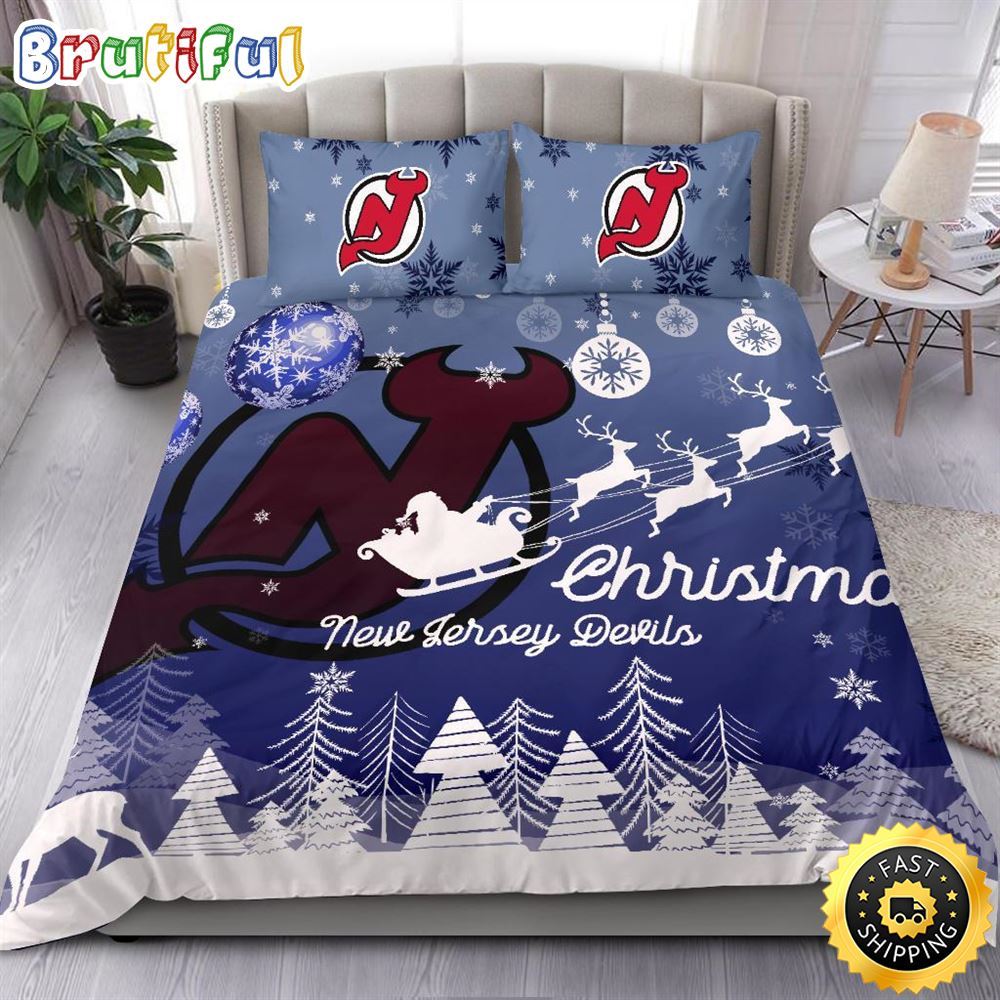 Sportswearmerch New Jersey Devils NHL Christmas Bedding Sets For Fan