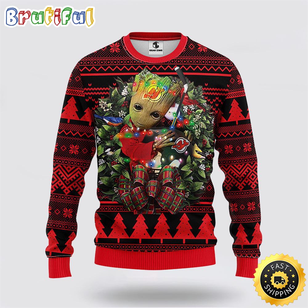 Sportswearmerch New Jersey Devils NHL Groot Christmas Sweater For Fan