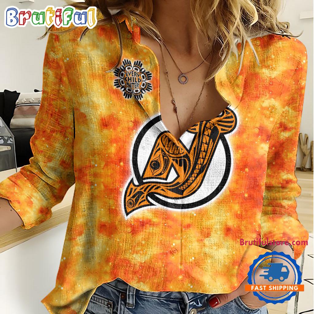 Sportswearmerch New Jersey Devils NHL Hockey Women's Casual Shirt For Fan
