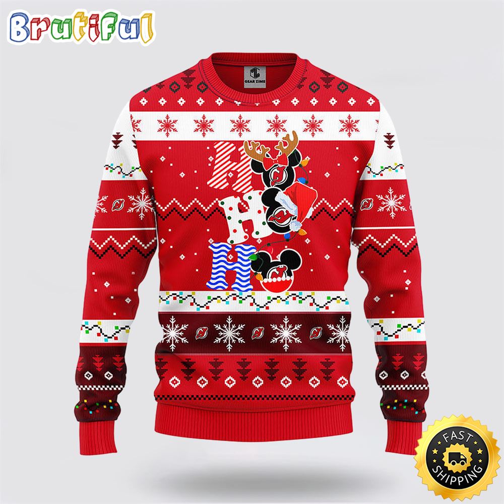 Sportswearmerch New Jersey Devils NHL Mickey Ugly Christmas Sweater For Fan