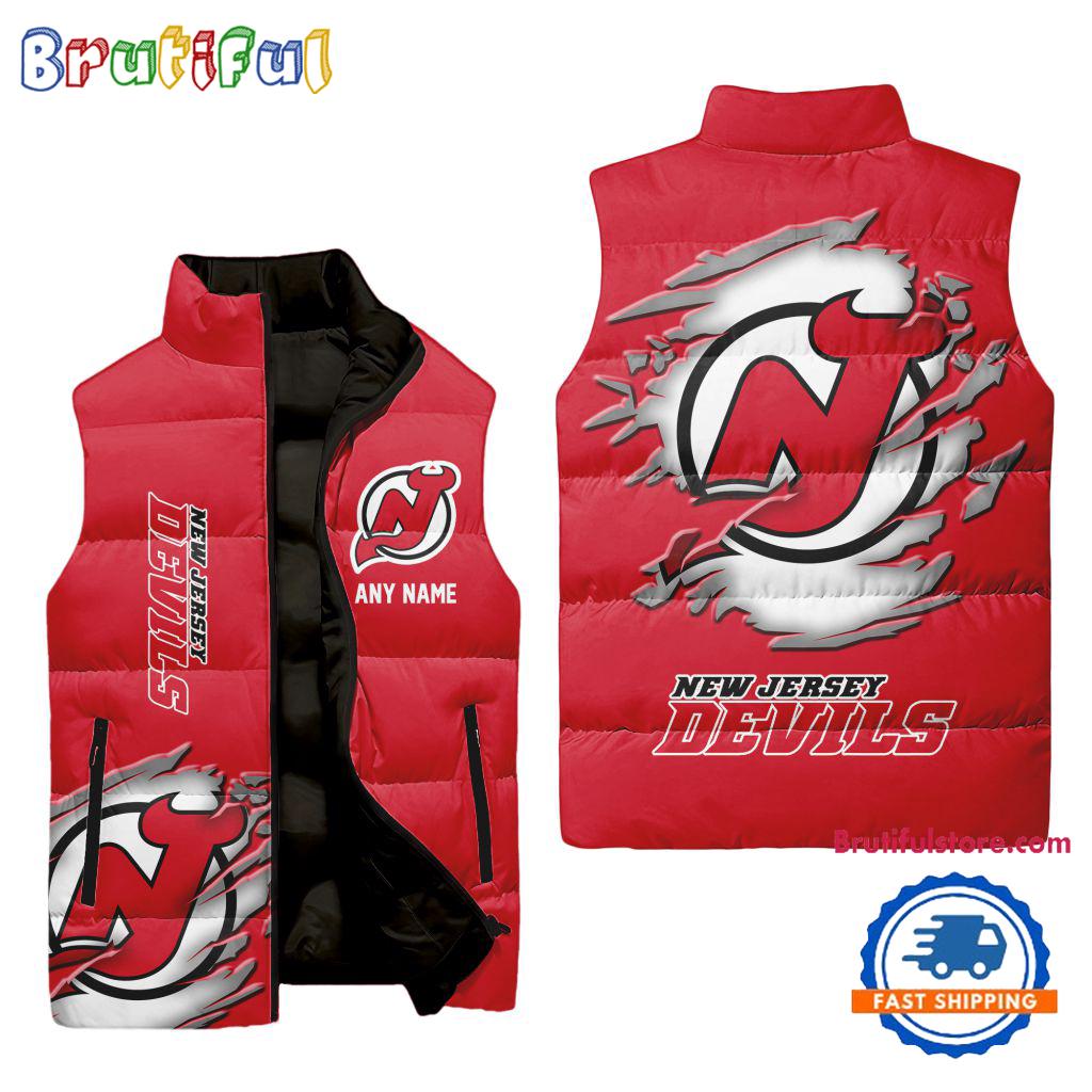 Sportswearmerch New Jersey Devils NHL Personalized Sleeveless Puffer Jacket For Fan