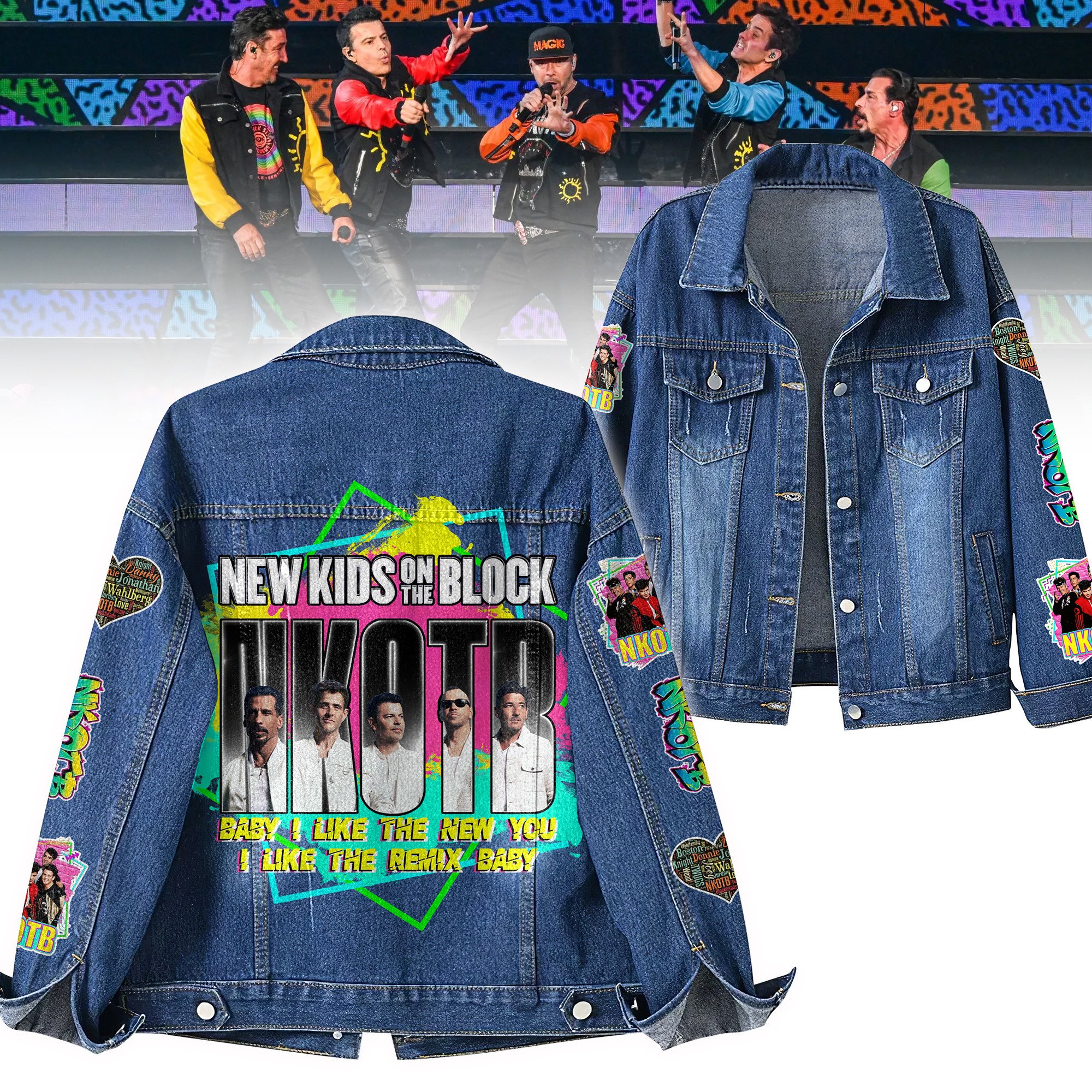 Sportswearmerch New Kids on the Block Denim Jacket Gift For Fans